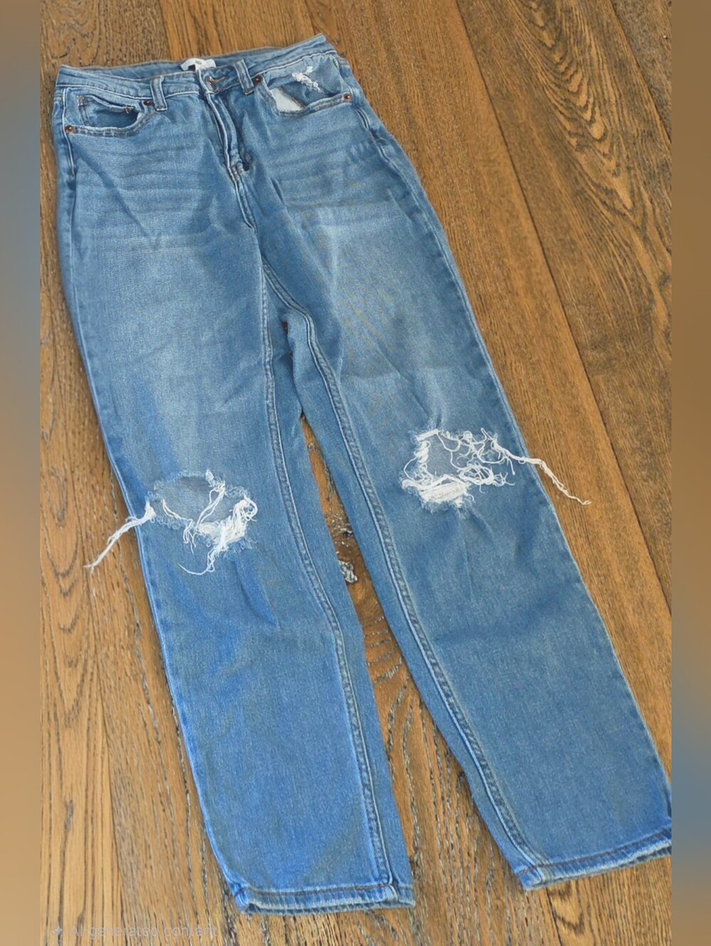 BP - Womens - Size: 26 - Jeans - Hi Rise Wide Leg - RIpped / Distressed - Blue